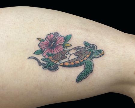 Tattoos - Turtle & Hibiscus - 137922